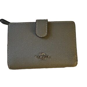 COACH- GRAY- SMALL- HALF ZIP WALLET